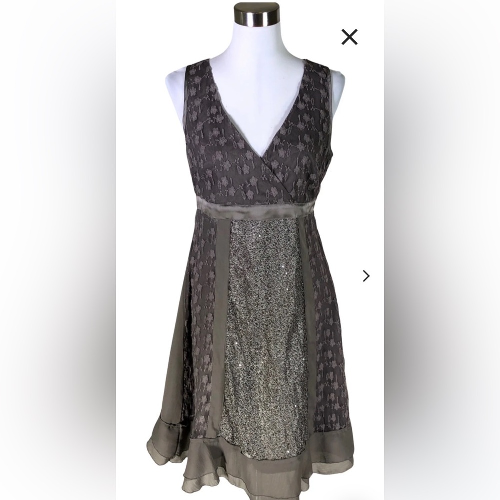 Cream brand, Elegant Gray Sleeveless Dress